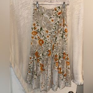 Asymmetrical floral MILK & HONEY skirt, size L
